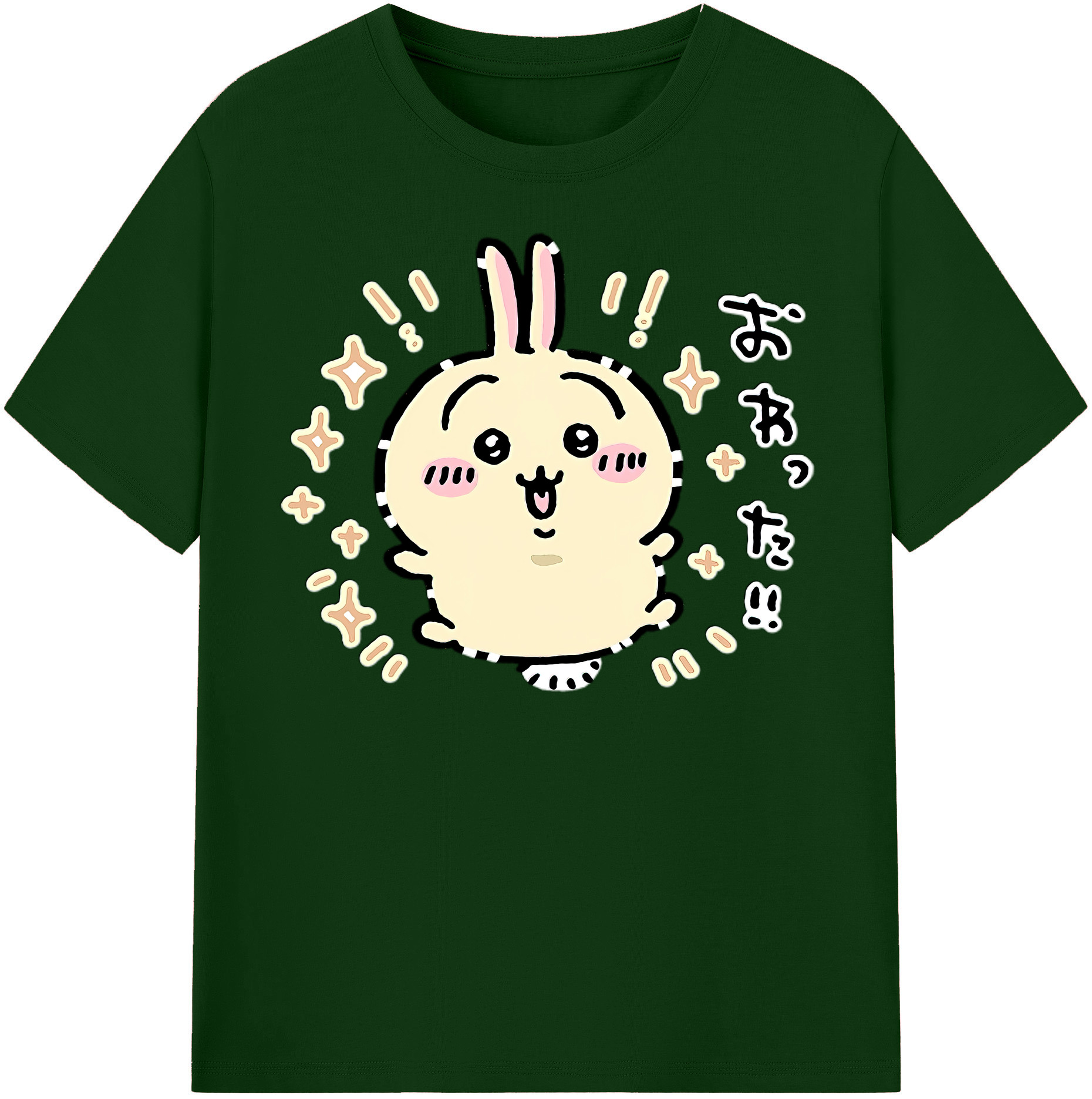 （画像用） ちいかわ うさぎ Chii-kawa usagi 綿100％半袖Tシャツ（フロントプリント）